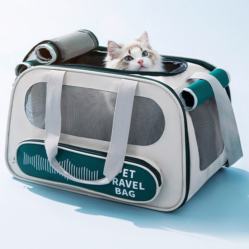 Geantă de transport pentru pisici pentru animale de companie Geantă pliabilă de transport pentru animale de companie, în aer liber, pentru câini de talie mică, mijlocie, pisici, saci de umăr pentru pisoi respirabil, articole pentru animale de companie