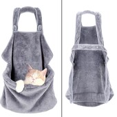 Șorț pentru purtător pentru animale de companie, umăr din față, cufă de dormit confortabilă din pluș, cu buzunar pentru sac de dormit pentru pisoi Suport de transport Accesorii pentru animale de companie