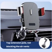 Gravity automobilinio telefono laikiklis oro ventiliacijos teleskopinis automobilio telefono laikiklis 360 besisukantis išvesties atrama, skirta iPhone Xiaomi GPS universaliam stovui