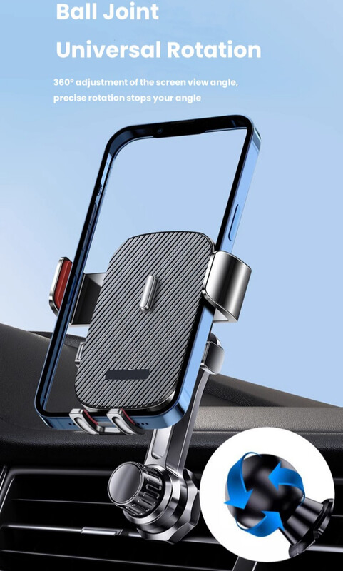Gravity automobilinio telefono laikiklis oro ventiliacijos teleskopinis automobilio telefono laikiklis 360 besisukantis išvesties atrama, skirta iPhone Xiaomi GPS universaliam stovui