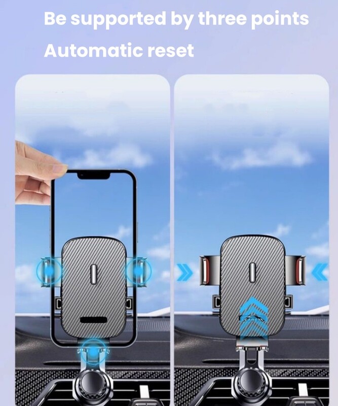 Gravity automobilinio telefono laikiklis oro ventiliacijos teleskopinis automobilio telefono laikiklis 360 besisukantis išvesties atrama, skirta iPhone Xiaomi GPS universaliam stovui