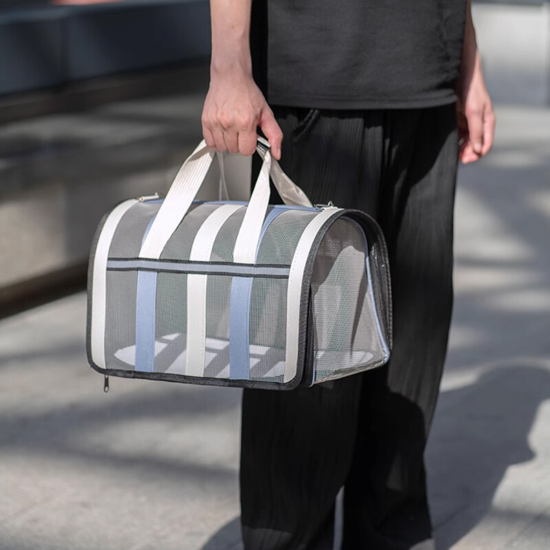 Lemmiklooma kandekott Outing kaasaskantav kassikoerte käekott kokkupandav väikese kuni keskmise koera puuri võrgust käekott