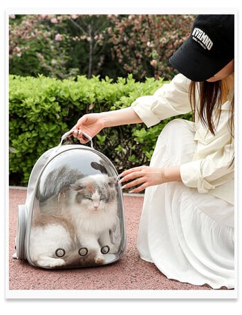 Τσάντα Cat Breathable Clear Space Capsule Cat Backpack for Cat Portable Outdoor Travel Bag Shoulder Bag Ανθεκτικά αξεσουάρ γάτας