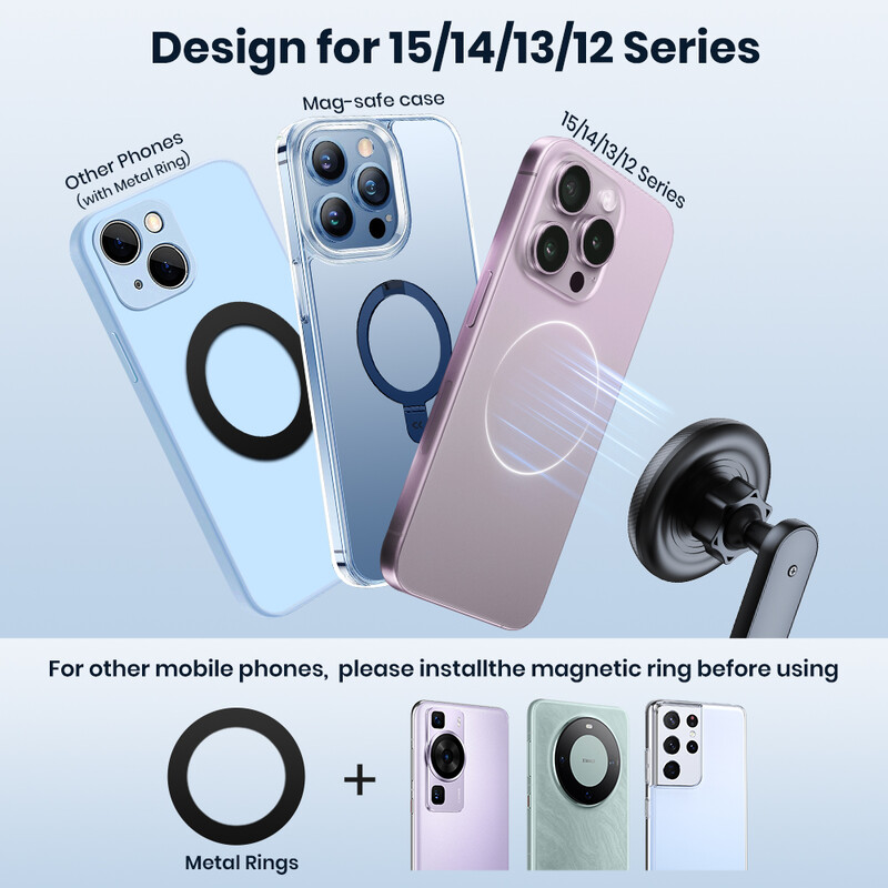 TOPK Magsafe telefono laikiklis automobiliams, magnetinis telefono laikiklis automobilyje, oro ventiliacijos automobilio telefono laikiklis, automobilinis lopšys, skirtas iPhone 15/14/13/12 serijai