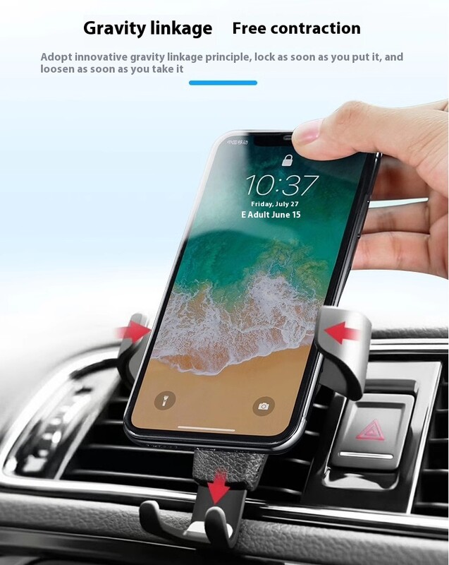 Universalus Gravity automobilio telefono laikiklis oro ventiliacijos laikiklis, laikiklis mobilusis mobilusis stovas GPS palaikymas automobiliniame laikiklyje, skirtas iPhone Samsung Xiaomi