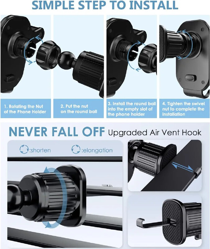 Стойка за държач за телефон за кола Въздушен отвор Гравитационна стойка за кола GPS Смартфон Поддръжка на мобилна клетка в автомобилна скоба за iPhone Samsung Xiaomi LG