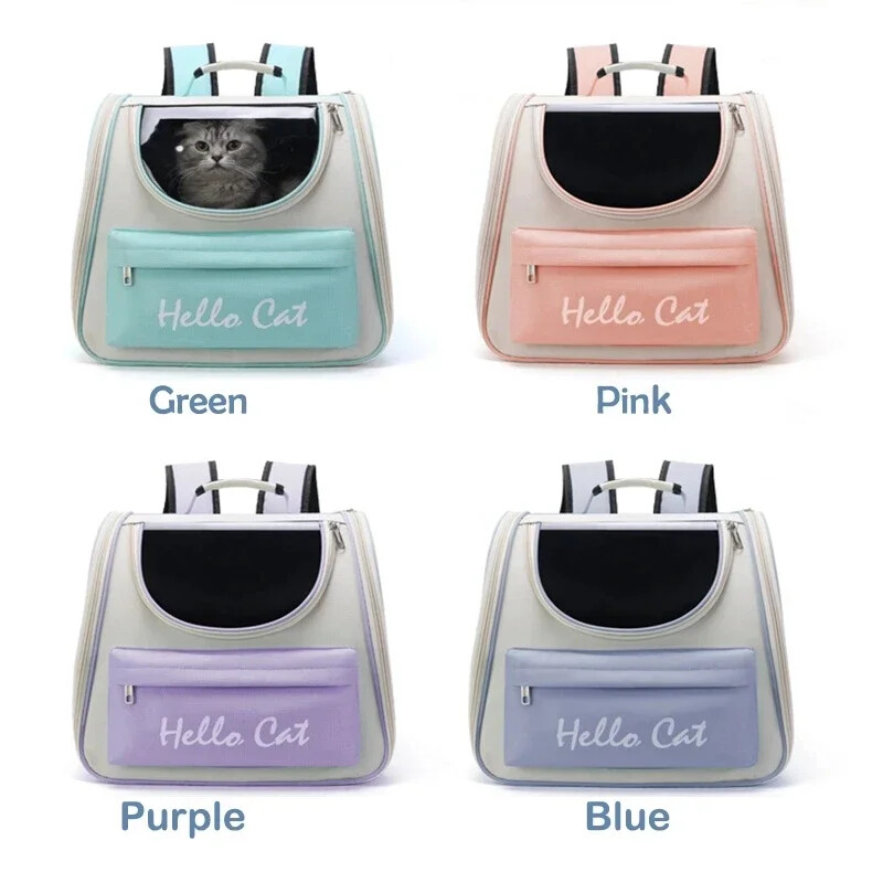 Geantă de transport pentru pisici de companie, rucsac portabil respirabil pentru pisici, geantă transparentă de călătorie în aer liber, pentru pisici, câini de talie mică, care transportă articole pentru animale de companie