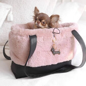 Ziemas mājdzīvnieku soma Rozā mājdzīvnieka vilnas soma suņa kaķa soma Rokassoma Rokassoma Suņa rokassomiņa Mājdzīvnieku suņa pārnēsāšanas soma Ceļojumu korgiju kucēnu somiņa