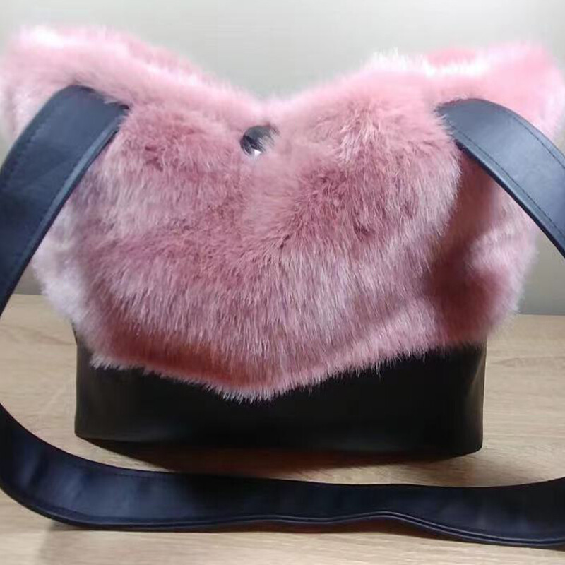 Ziemas mājdzīvnieku soma Rozā mājdzīvnieka vilnas soma suņa kaķa soma Rokassoma Rokassoma Suņa rokassomiņa Mājdzīvnieku suņa pārnēsāšanas soma Ceļojumu korgiju kucēnu somiņa