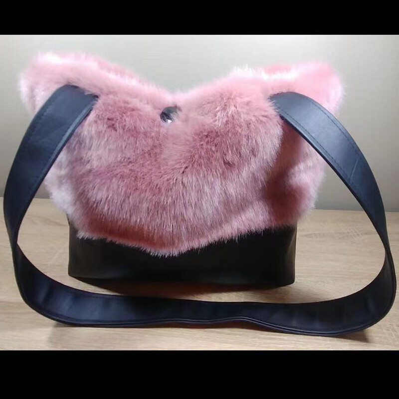 Ziemas mājdzīvnieku soma Rozā mājdzīvnieka vilnas soma suņa kaķa soma Rokassoma Rokassoma Suņa rokassomiņa Mājdzīvnieku suņa pārnēsāšanas soma Ceļojumu korgiju kucēnu somiņa