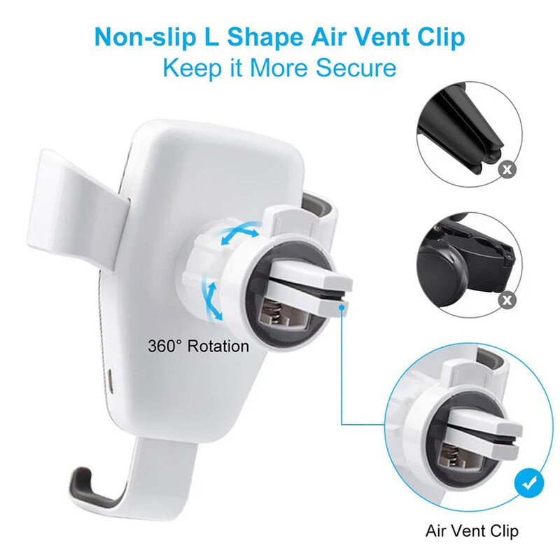 Încărcător rapid fără fir de 30 W, suport pentru mașină, ventilație, suport pentru telefon mobil, suport de încărcare pentru iPhone 14 13 12 11 X Pro Max Xiaomi Samsung