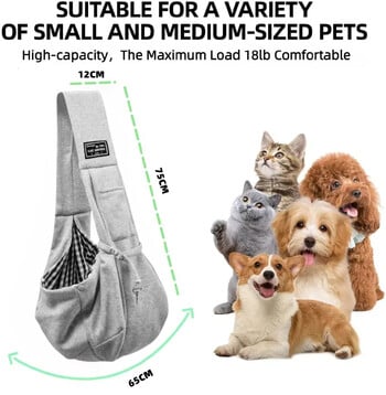 Памучна удобна чанта за кучета Pet Out Crossbody чанта през рамо Пътуване на открито Преносима котка Puppy Sling Bag Консумативи за носене на домашни любимци