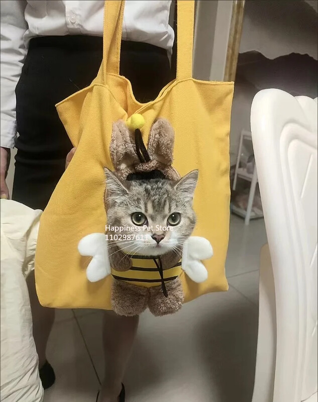 Kreslený roztomilý lev, včela, dinosaurus, mačka, pes, plátená taška pre domáce zvieratá, odchádzajúci batoh, prenosný skladací priedušný zipsový batoh vhodný pre všetkých