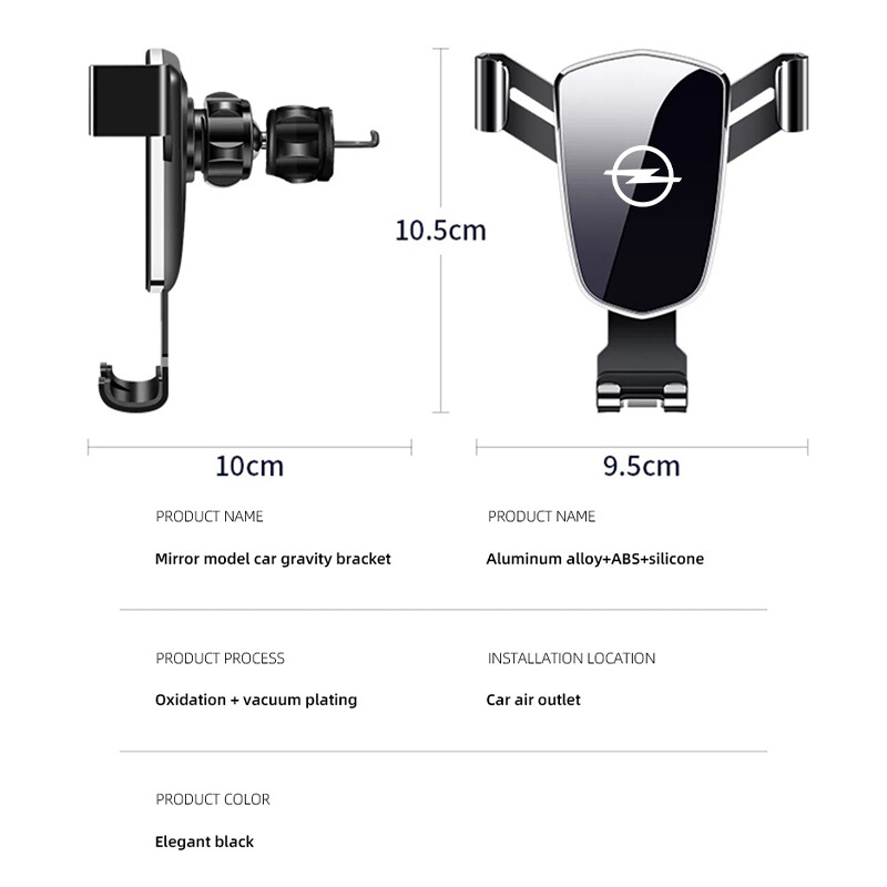 „Gravity“ automobilio telefono laikiklis „Air Vent“ „Moblie Cell“ stovo tvirtinimo laikiklis, skirtas „Opel Corsa Astra Insignia Vectra Zafira Meriva Mokka Grand“