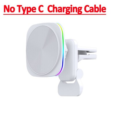 Suport pentru telefon auto magnetic RGB, încărcător fără fir de 30 W, suport pentru mașină, pentru iPhone 14 13 12 Pro Max, stație de încărcare rapidă pentru mașină Macsafe
