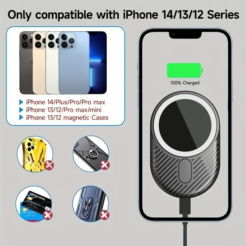 30 W magnetinis automobilinis belaidis įkroviklis skirtas iPhone 15 14 13 12 Pro Max Mini Macsafe automobilinio telefono laikiklio stovui, montuojamas greito įkrovimo stotele
