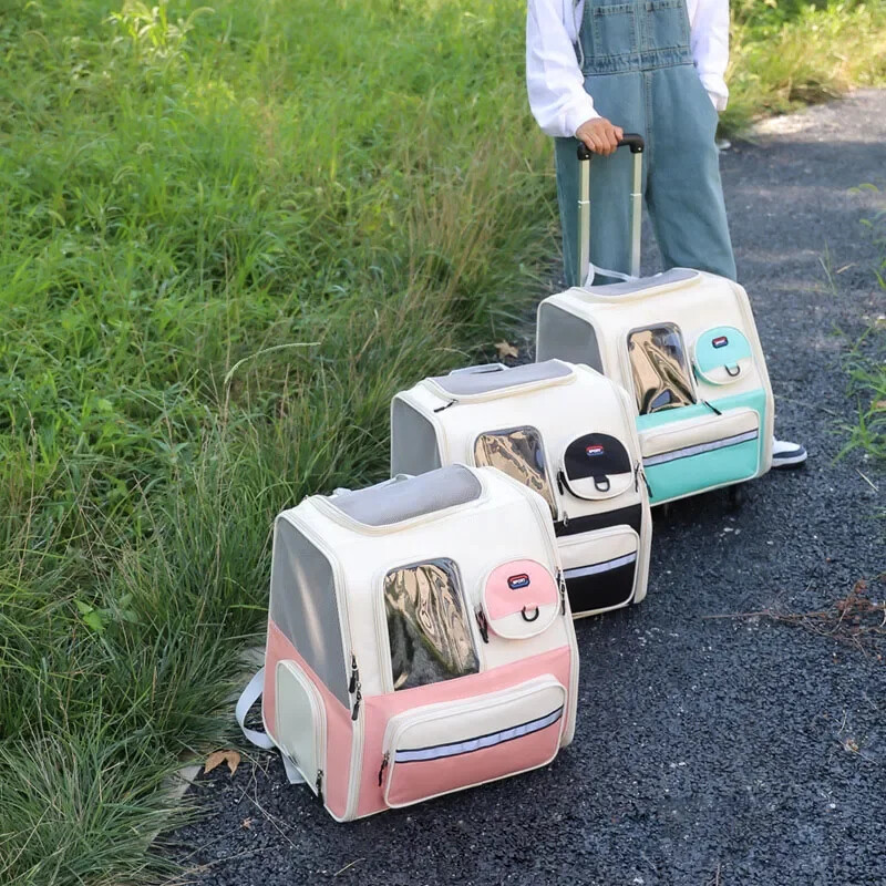Aukštos kokybės nešiojama kačių kelioninė kuprinė, nešiojamasis vežimėlio krepšys, kvėpuojantis erdvės kapsulė, naminių gyvūnėlių vežimėlis šuniui