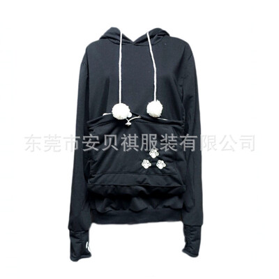 Rudens žiemos didelis kišeninis megztinis ilgomis rankovėmis gobtuvu laisvas megztinis gatvės stiliaus siuvinėtas mišrus audinys moterims