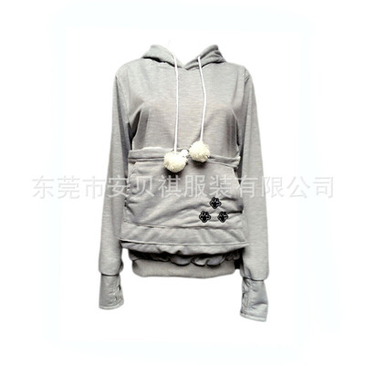 Rudens žiemos didelis kišeninis megztinis ilgomis rankovėmis gobtuvu laisvas megztinis gatvės stiliaus siuvinėtas mišrus audinys moterims