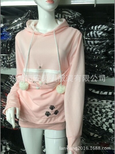 Rudens žiemos didelis kišeninis megztinis ilgomis rankovėmis gobtuvu laisvas megztinis gatvės stiliaus siuvinėtas mišrus audinys moterims