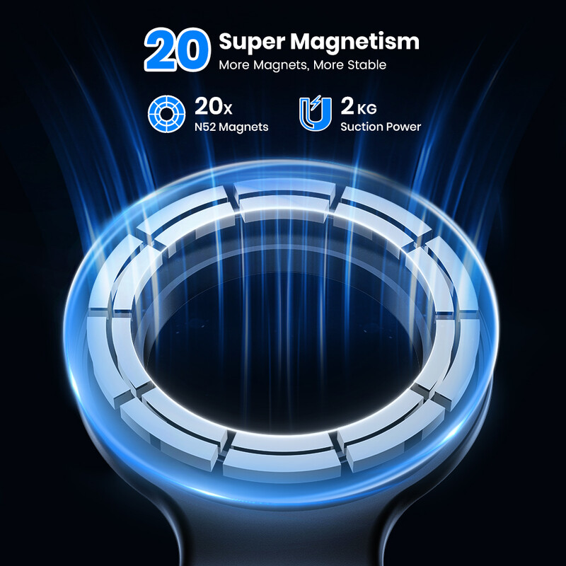 Suport magnetic pentru mașină TOPK D53X, design Mag-Safe, instalare ușoară pentru bord/parbriz, se potrivește iPhone 12/13/14/15/16