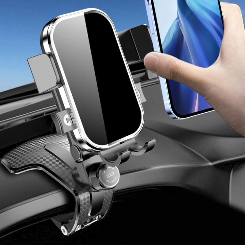 1 vnt. juodas automobilio telefono laikiklis Universalus prietaisų skydelis, lengvai pritvirtinamas GPS ekrano laikiklis automobilinio mobiliojo telefono palaikymas, skirtas iPhone Samsung X