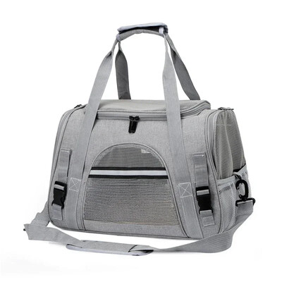 Geantă de călătorie pentru câine, pisică, moale, transportoare pentru animale de companie, portabilă, respirabilă, pliabilă, geantă de transport pentru animale de companie, cu fermoare de siguranță de blocare