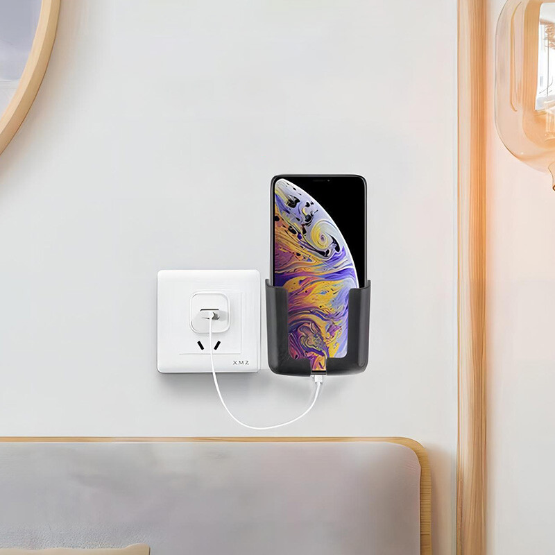 Suport pentru telefon mobil auto-adeziv Multifuncțional fără perforare Cutie de depozitare montată pe perete Organizator TV Suport montat cu telecomandă