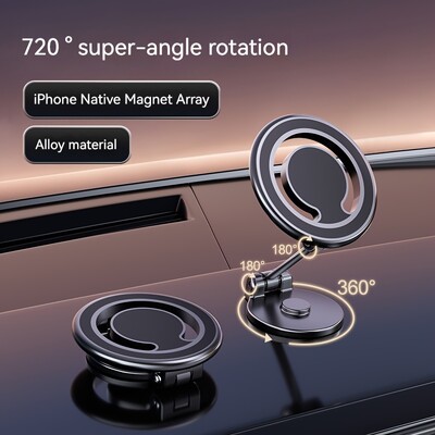 720 Rotate Magnetic Car Phone Holder Stand Magnet Auto Mount Support GPS Mobile kronšteins automašīnā Macsafe iPhone Samsung Xiaomi