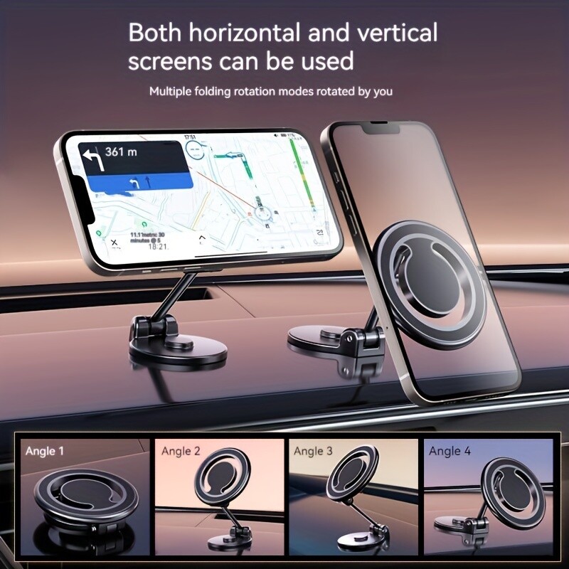Suport magnetic pentru telefon pentru mașină, rotire 720, suport pentru montare automată, suport GPS mobil în mașină, pentru Macsafe iPhone, Samsung Xiaomi