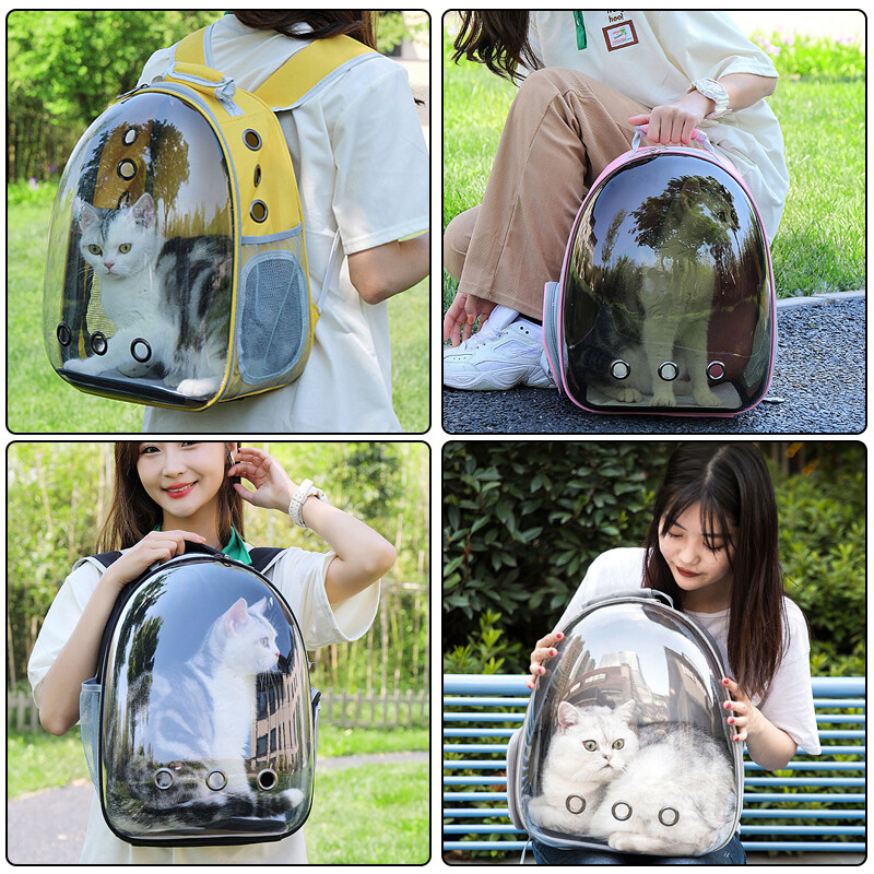 Rucsac pentru purtător pentru animale de companie Geanta pentru pisici Respirabil călătorie, portabilă, transparentă, cu capsulă, geantă pentru animale de companie pentru ieșire. Cățeluș.