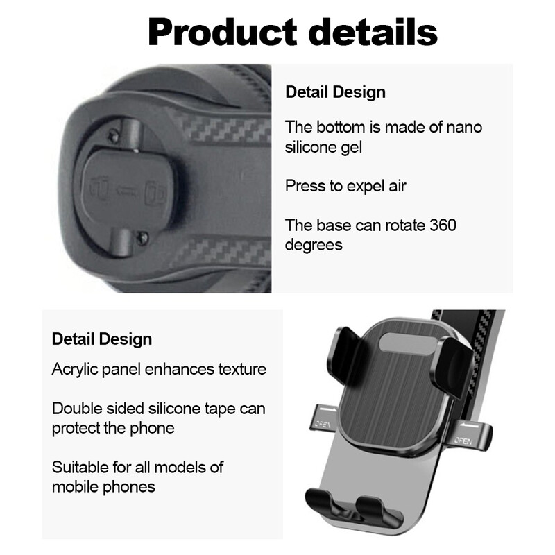 360 grādos regulējams Piesūcekņu kauss stila informācijas panelis automašīnas tālruņa turētājs vējstikls mobilās šūnas atbalsta kronšteins GPS navigācijai