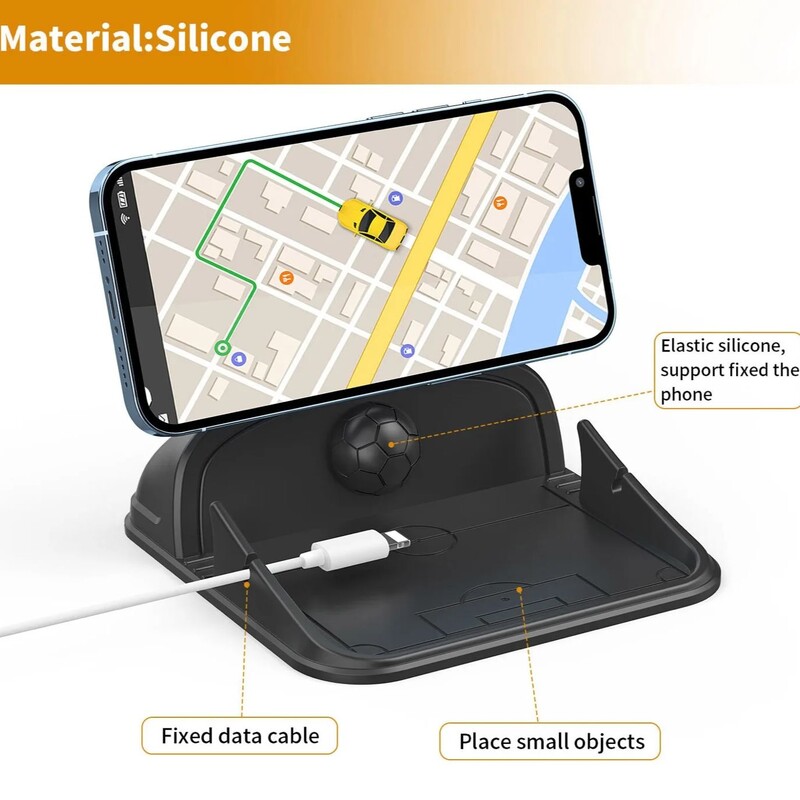Automobilinio telefono laikiklio tvirtinimo silikoninis automobilio padėklo kilimėlis įvairiems prietaisų skydeliams, nemokamas stalinis telefono stovas