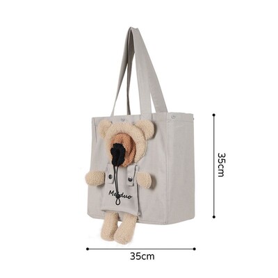 Pet Cat Canvas Rankinė Nešiojama Kačių Šuo Miela Linksma Nešioklių Krepšiai Minkšti Naminių gyvūnėlių nešyklės Išeinantiems kelionių naminiams gyvūnėliams Rankinė su apsaugine sagtimi