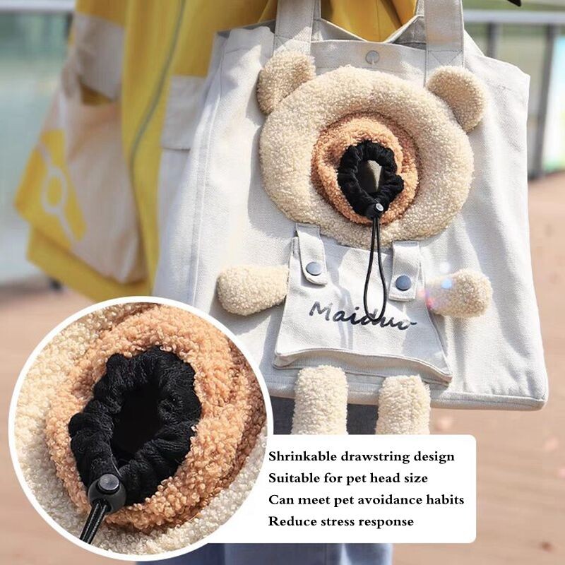 Pet Cat Canvas Rankinė Nešiojama Kačių Šuo Miela Linksma Nešioklių Krepšiai Minkšti Naminių gyvūnėlių nešyklės Išeinantiems kelionių naminiams gyvūnėliams Rankinė su apsaugine sagtimi