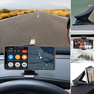 Universalus automobilinio telefono laikiklis Easy Clip Mount Stand Panel prietaisų skydelis GPS navigacijos daugiafunkcis laikiklis, skirtas iPhone