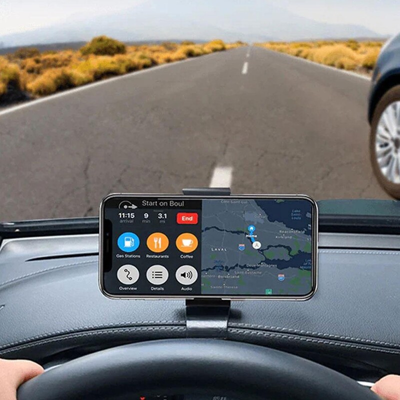 Universalus automobilinio telefono laikiklis Easy Clip Mount Stand Panel prietaisų skydelis GPS navigacijos daugiafunkcis laikiklis, skirtas iPhone