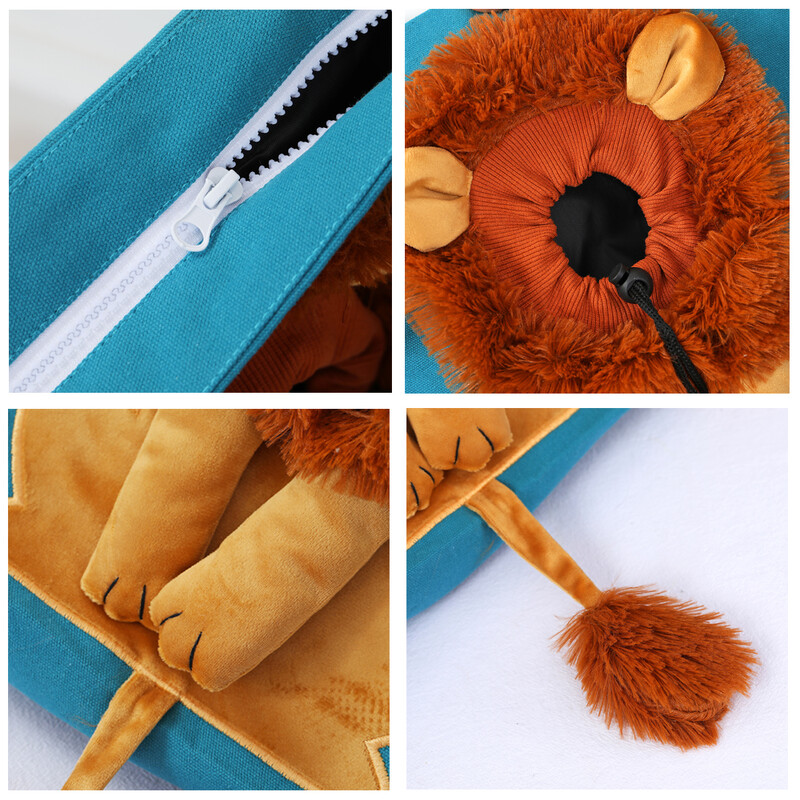 Curea moale pentru animale de companie Design cu leu, portabil, respirabil, cangur, pisică, câine, geantă de călătorie cu fermoar de siguranță pentru animale de companie