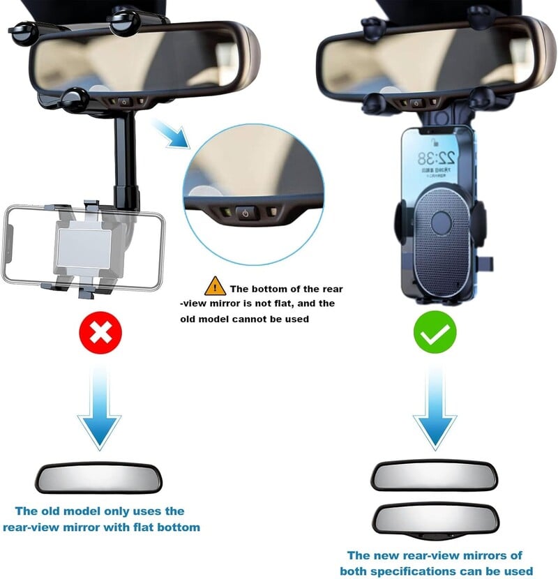 Suport auto montare oglinda verticala frana de navigatie GPS 360 grade
