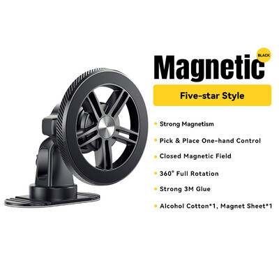 Essager magnētiskais automašīnas tālruņa turētāja statīvs, universāls gaisa ventilācijas atveres automašīnas tālruņa stiprinājumi GPS rotācijas kronšteina atbalstam iPhone 15 14 13