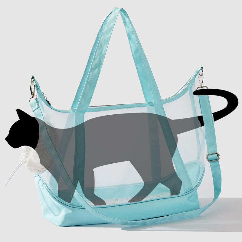 Skaidrus nailoninis tinklinis katės krepšys Nešiojamas katės krepšys, sulankstomas nešiojamas katės krepšys