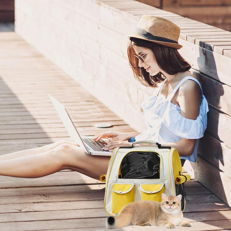 Šunų nešiojimo kuprinės Kvėpuojantis Oksfordo medžiaginis naminių gyvūnėlių kačių krepšys, kuprinė, didelė, nešiojama kelioninė saugykla šunims ir naminiams gyvūnėliams