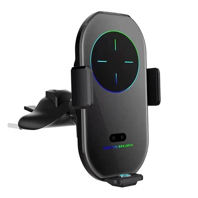 Automašīnas tālruņa turētājs CD slota statīvs Mount 360 Rotation 15W Car Wireless Charger for iPhone Samsung Xiaomi