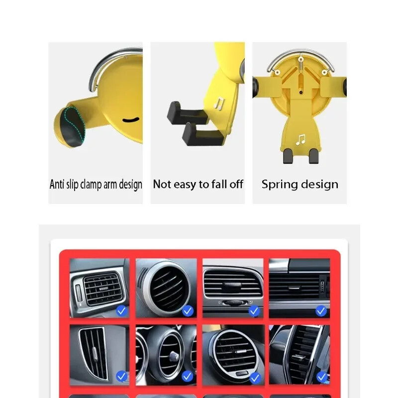 Novi otvor za zrak u automobilu, držač za telefon, automatska teleskopska stezaljka, mobilni univerzalni nosač za nosače za montažu u automobilu