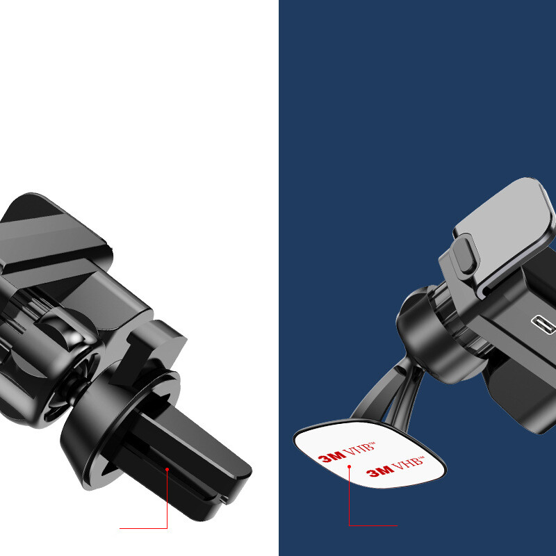 Automobilio elektrinis mobiliojo telefono laikiklis Išmanusis indukcinis dvigubo pagrindo prietaisų skydelis Oro išleidimo anga Automobilio laikiklis dvigubo pagrindo stovas