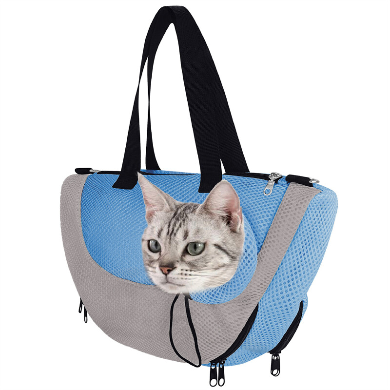 Kačių krepšys Naujas nešiojamas kelioninis naminių gyvūnėlių maudymosi rankinė ant vieno peties tinklelio, kvėpuojantis, nekenksmingas odai, minkštas, patogus nešiojamasis naminių gyvūnėlių krepšys