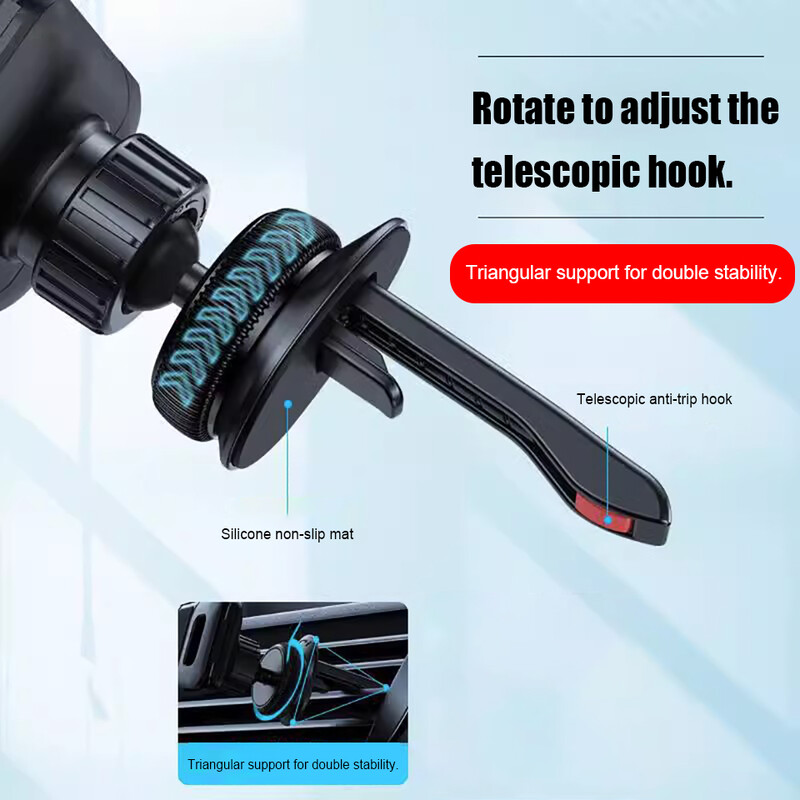 2024. gada jauns Gravity automašīnas tālruņa turētājs, gaisa ventilācijas atveres āķa tālruņa stiprinājums, 360 grādos pagriežams viedtālruņa turētājs automašīnas novietošanai ar vienu roku