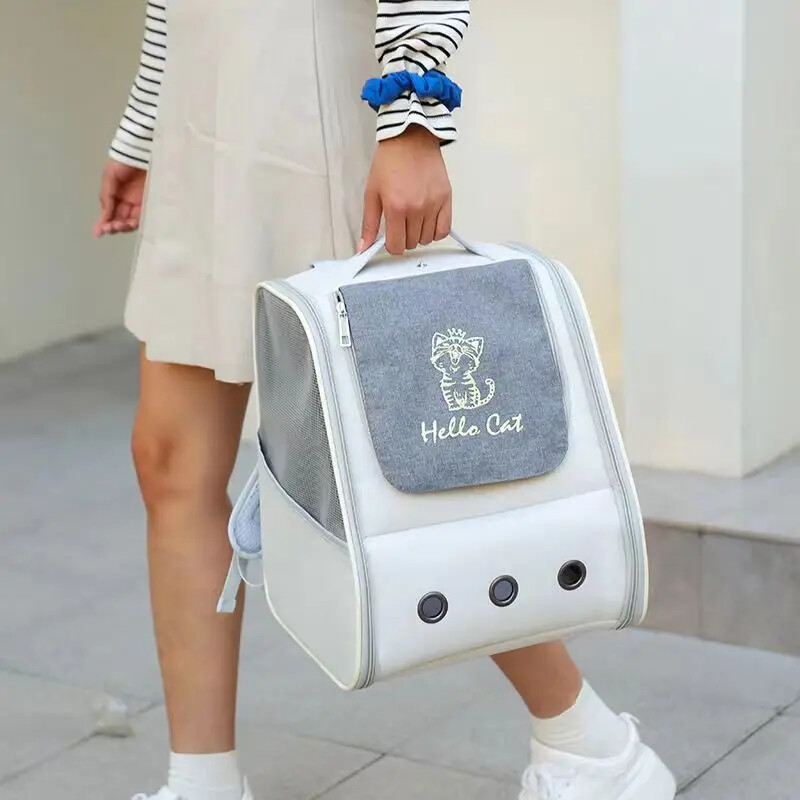 Kuprinė naminiams gyvūnėliams nešanti Kvėpuojanti permatoma kačiuko ir šuniuko kuprinė Kelioninė kuprinė su naminiais gyvūnais Saugus ir nesumažėjęs dizainas