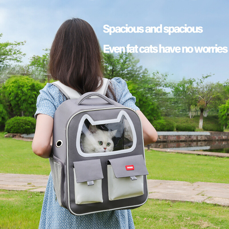 Mažų naminių gyvūnėlių kuprinė, minkšta permatoma, judanti langų kuprinė, kvėpuojantis krepšys, skirtas kačių šunų nešynėms ir kelionių produktams