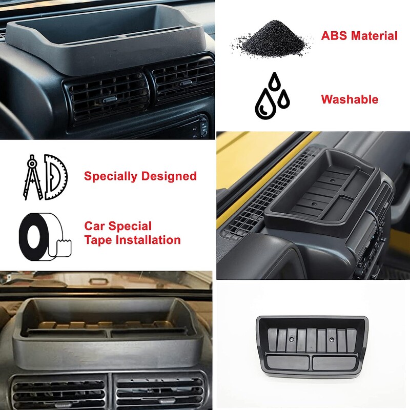 Prietaisų skydelio laikymo dėžutės laikiklis dėklo laikiklis skirtas Jeep Wrangler TJ 1997-2006 automobilio priedams interjeras